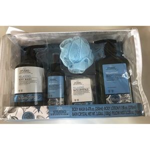 Studioselections inhale&exhale bath giftset w/essential oils vanilla swiss scent